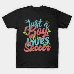 Just A Boy Who Loves Soccer Gift graphic T-Shirt